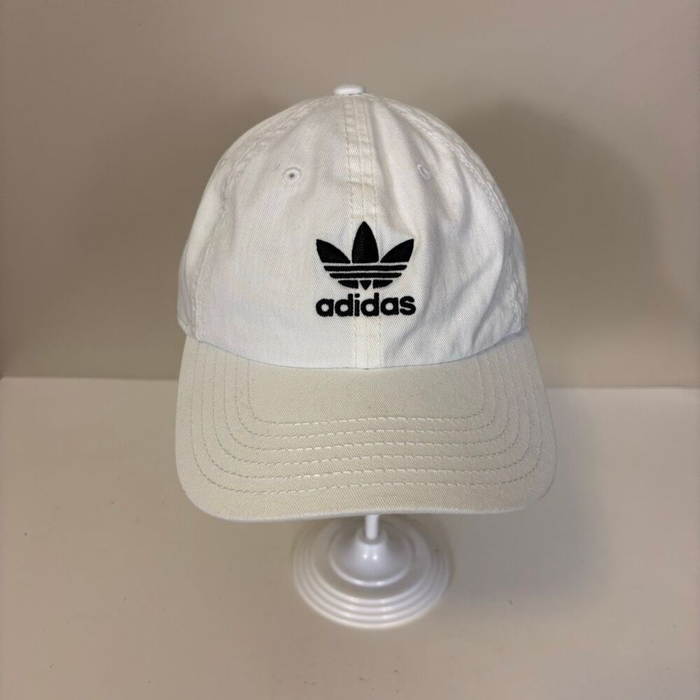 Adidas White Adjustable Back Cotton Packable Baseball Hat Unisex